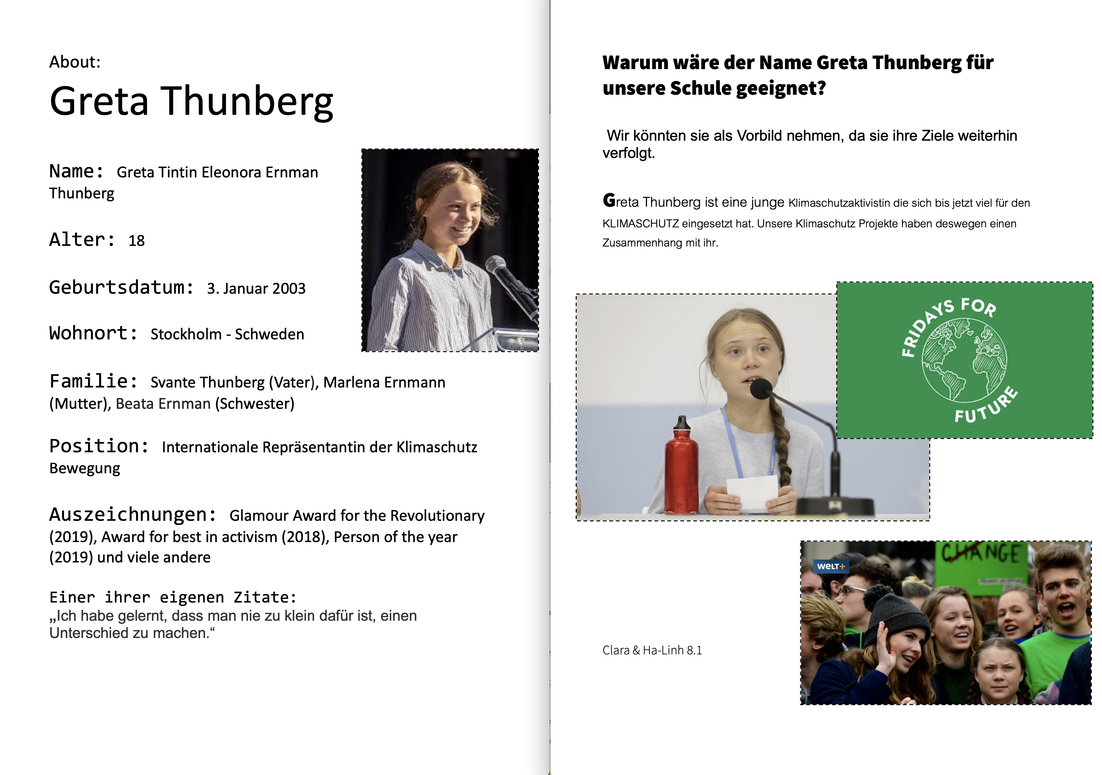 Greta Thunberg Gemeinschaftsschule 8.1 Clara & Ha-Linh